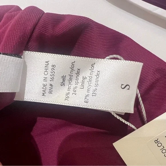 Andie Swim Santorini One-Piece Swimsuit Plum Burgundy Size Small Eco-Friendly - Picture 7 of 15